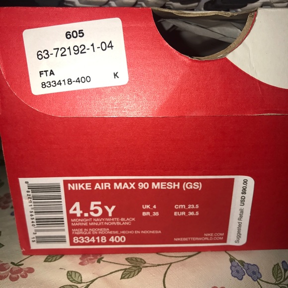 Nike Air Max 90 Mesh size 4.5 youth (women 6) - Picture 7 of 8