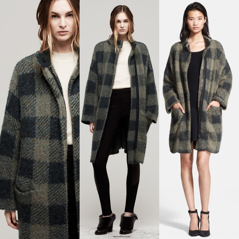 Own-rag and bone green long wool jacket - Picture 3 of 8