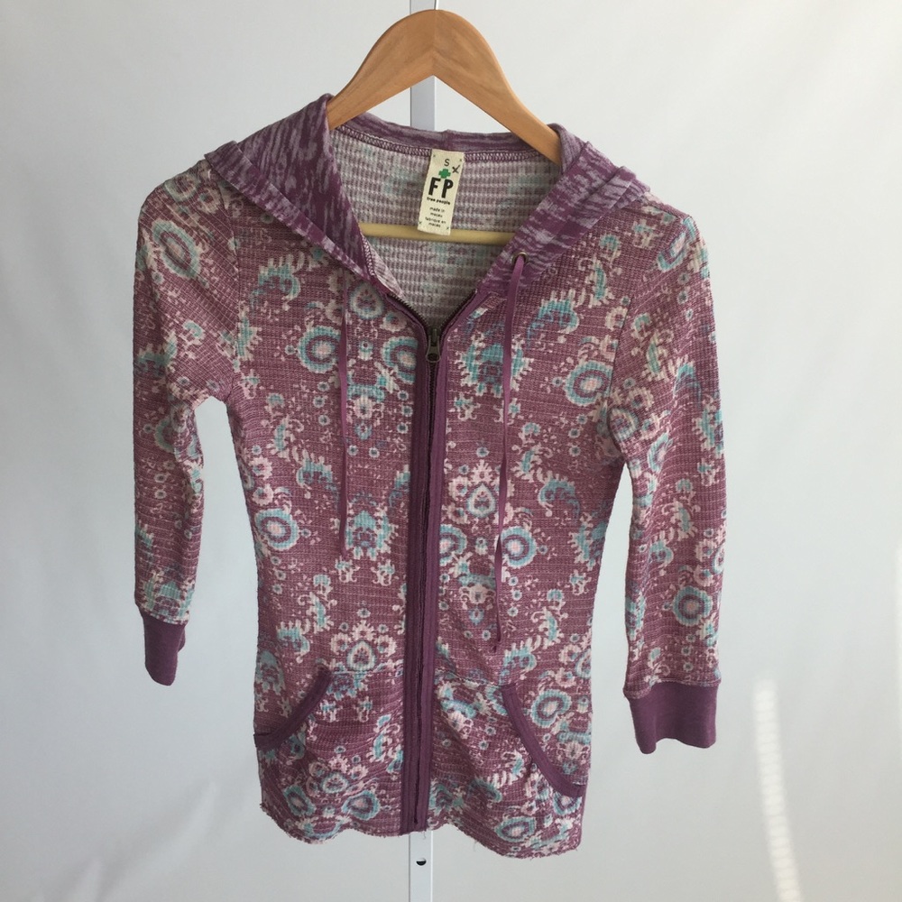 Free People Purple Zip Up - Picture 1 of 5