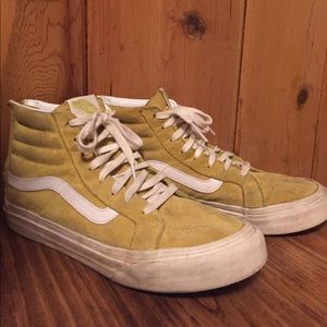 Vans yellow suede hi tops