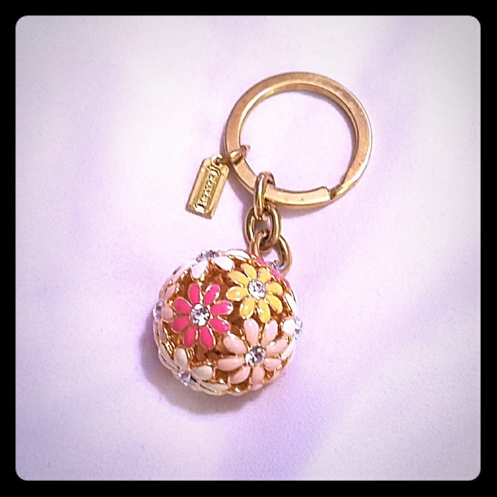 New Coach Floral Ball Keychain
