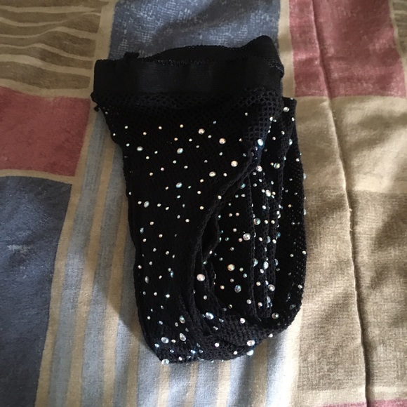 Rhinestone Fishnet Stockings - Picture 4 of 4
