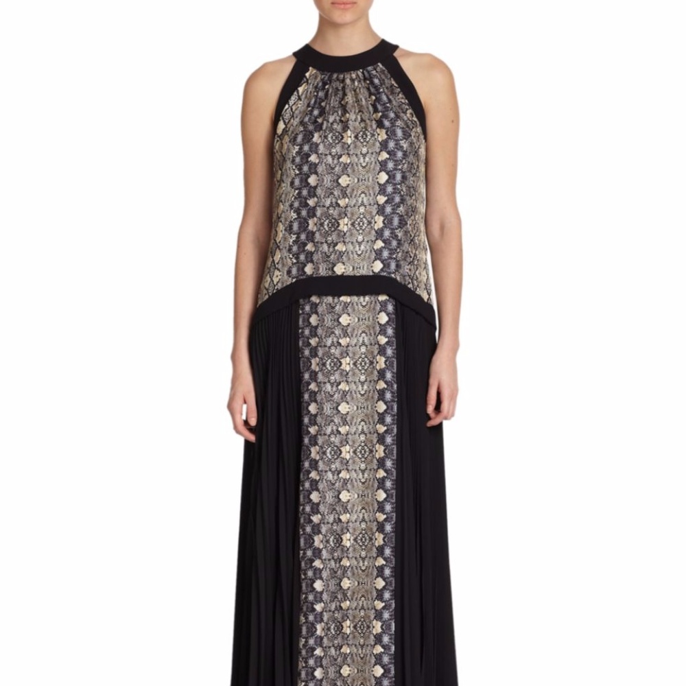 NWT Philosophy Black Snakeskin Printed Maxi Dress