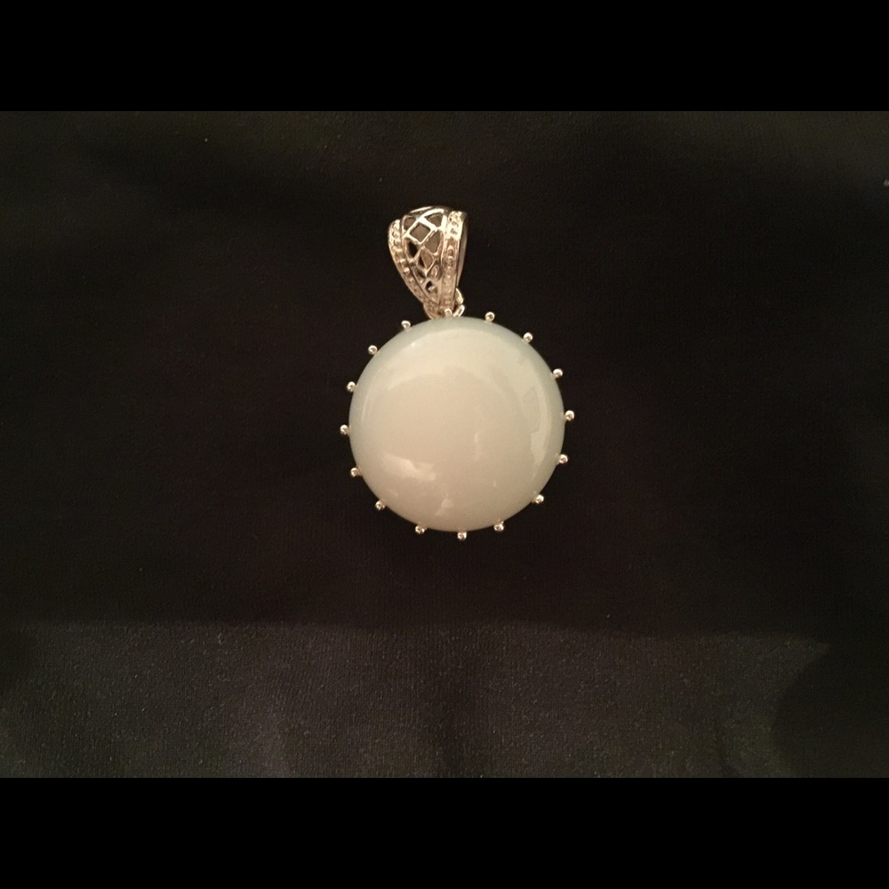 Moonstone Pendant with silver plated chain
