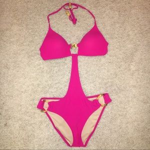 Pink Monokini Swimsuit
