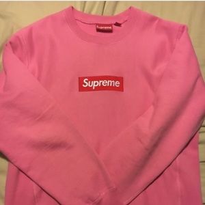 supreme box logo crewneck pink