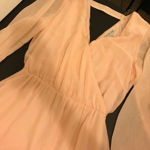Blush Pink Surplice Dress
