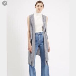Topshop sleeveless cardigan in gray