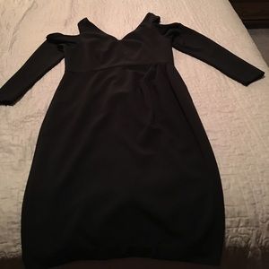 Black Christian Siriano for LB cold shoulder dress