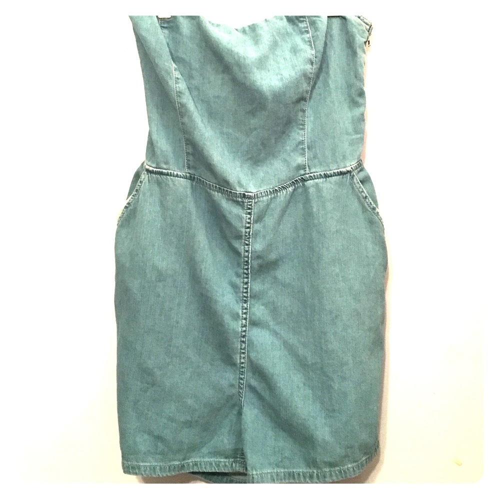 Topshop MOTO Denim Bandeau Playsuit