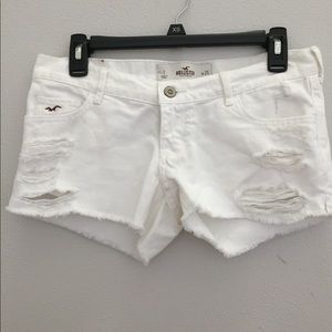 White denim shorts