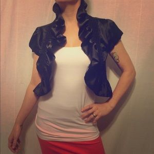 $10 Black 1/2 jacket with Victorian neck line