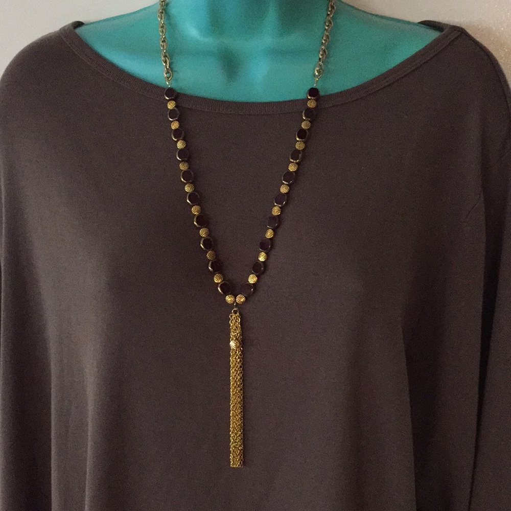 Handmade Garnet and Gold Necklace