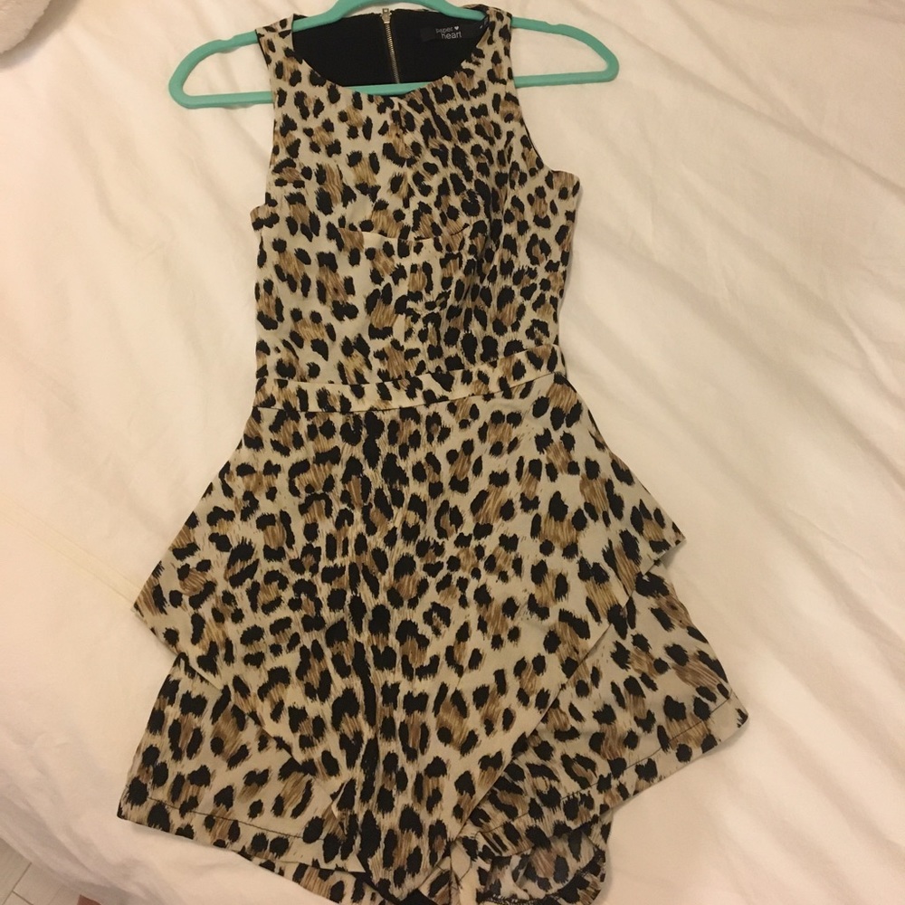 Leopard play suit with back cut out