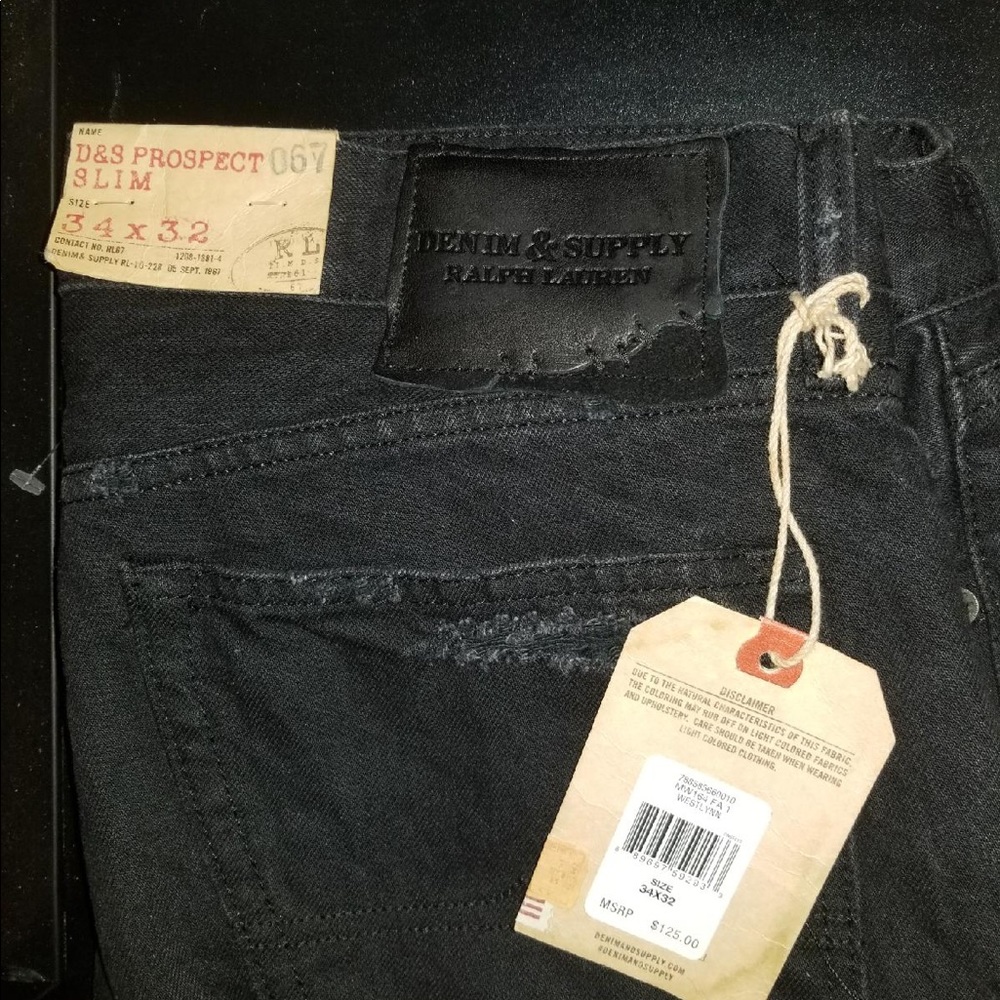 Ralph Lauren New Men's black distressed Jean