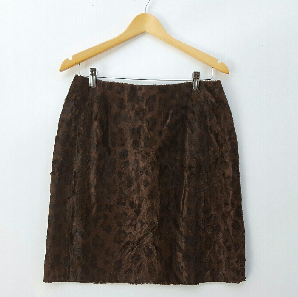 SOLD: Fur leopard skirt