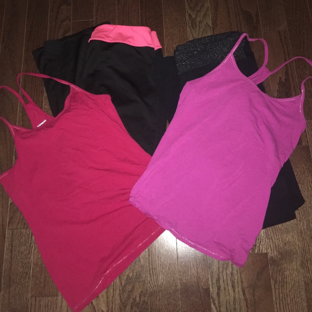 Workout black yoga pants large express razor back