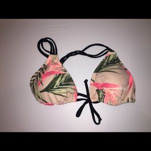 Medium PINK tropical print bikini top