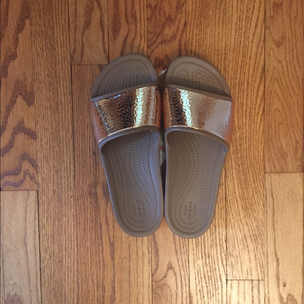 Crocs metallic slides