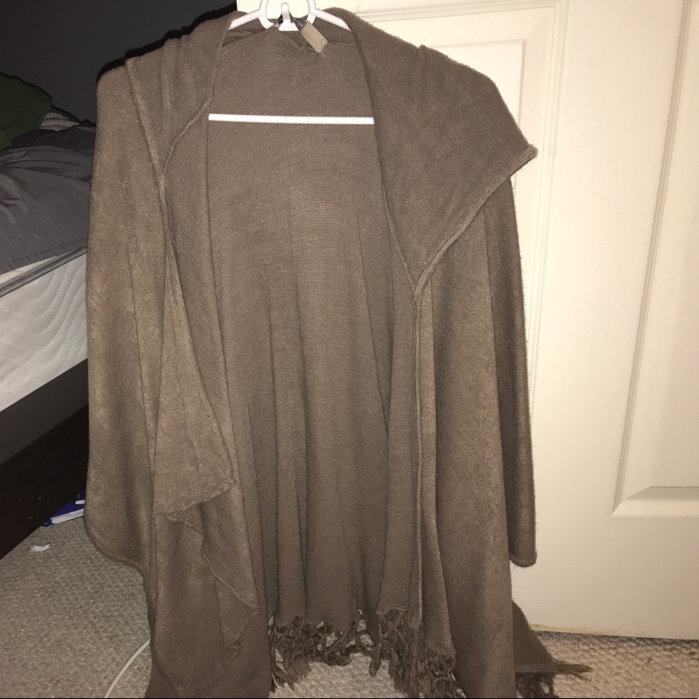 Cardigan with hoodie