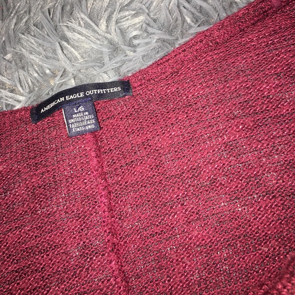 Burgundy American Eagle cardigan - Picture 2 of 3