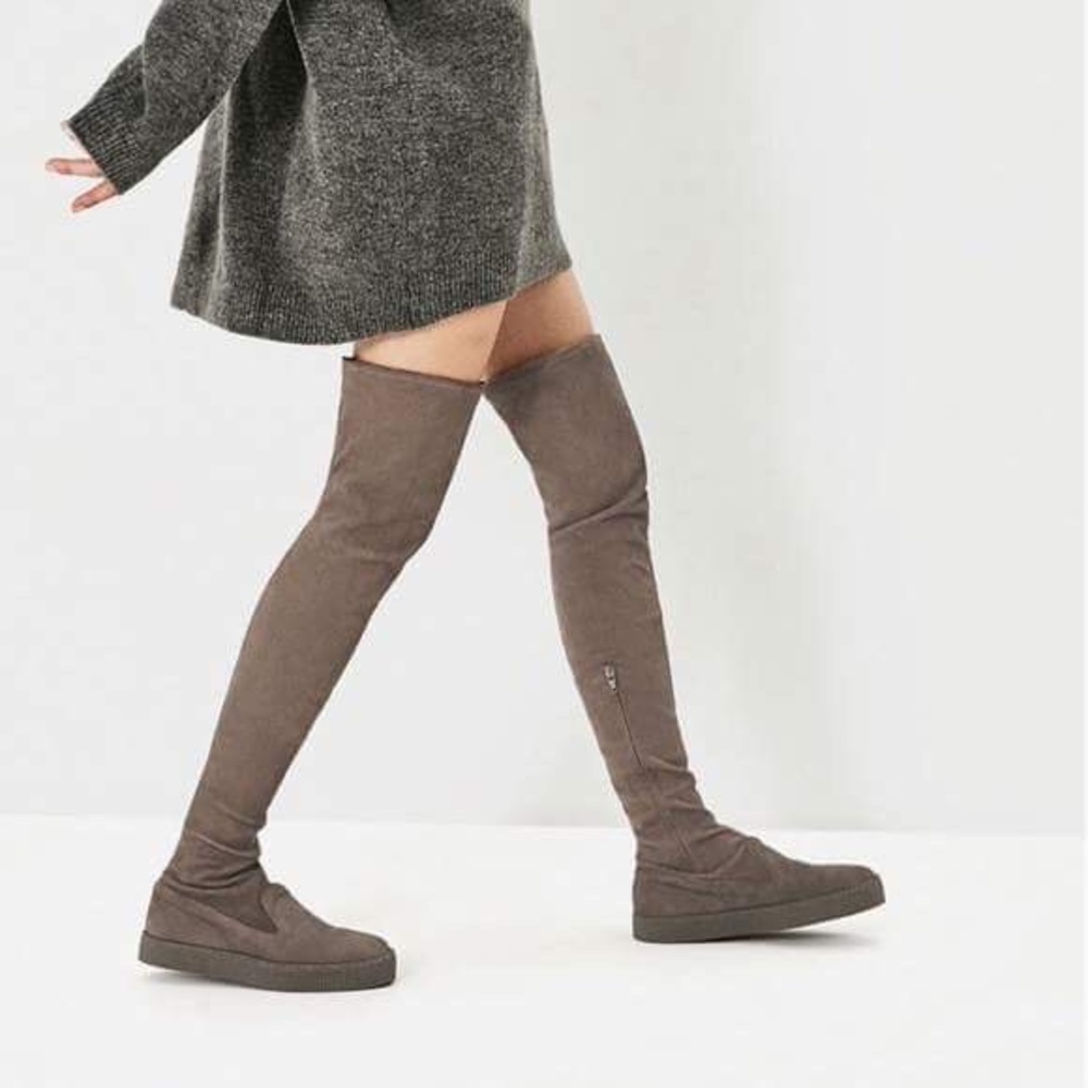 Zara leather over the knee casual boot