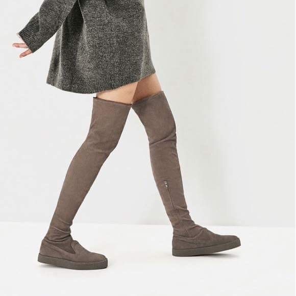 Zara leather over the knee casual boot - Picture 1 of 3