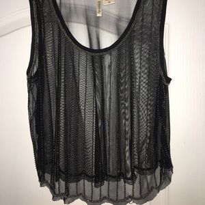 Black mesh tank top