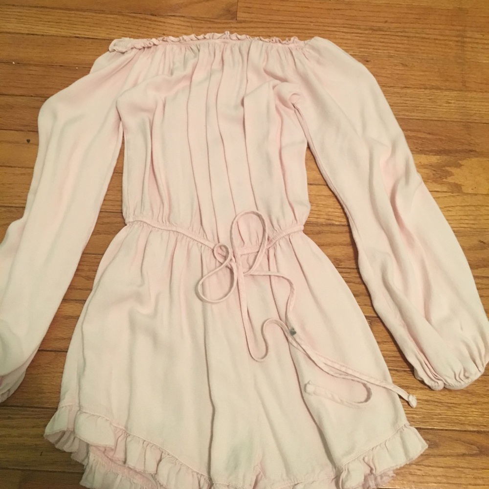 PINK OFF THE SHOULDER ROMPER