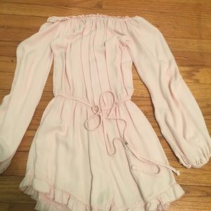 PINK OFF THE SHOULDER ROMPER