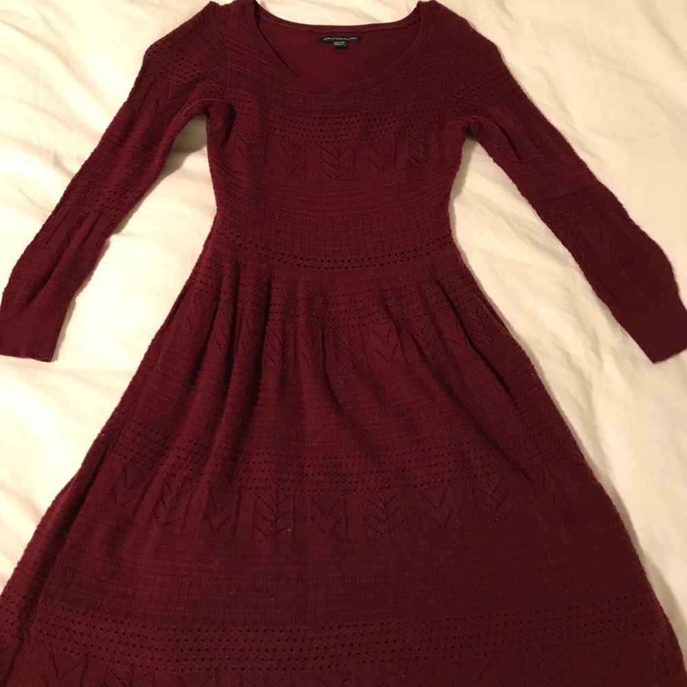 Maroon sweater dress