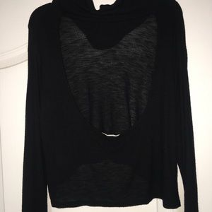 Black long sleeve with open back