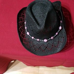 Black hat with colored stones