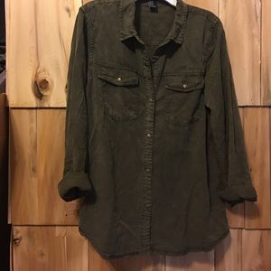 Army green button up