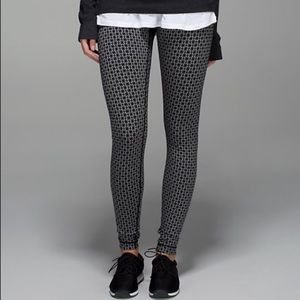 New Lulu Tri Geo Full Luon Leggings Silver Spoon