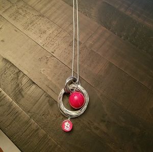 3/$15 St Louis Cardinals Long Snap Button Necklace