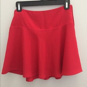 Red mini skirt