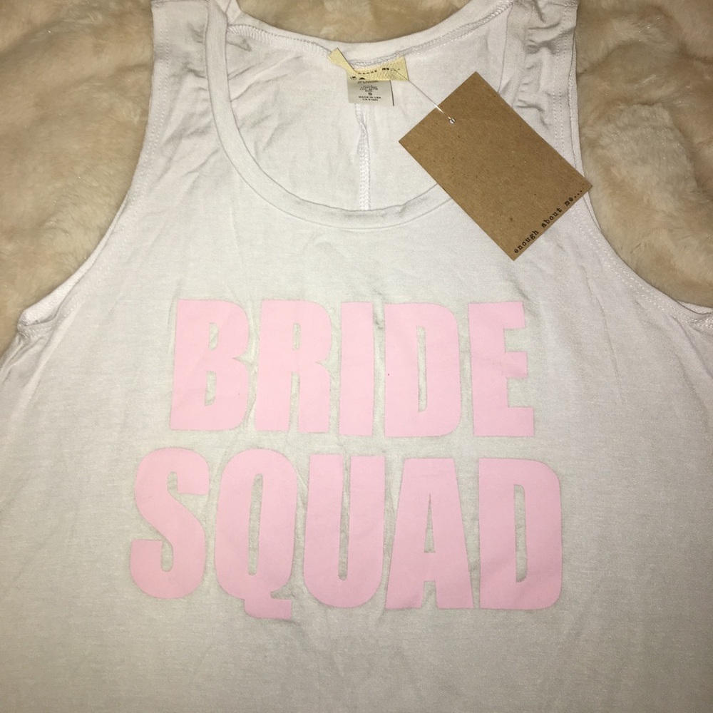BRIDE SQUAD TANK- White and Pink