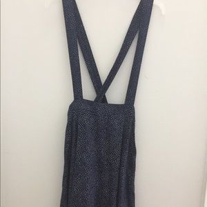 Blue miniskirt with suspenders