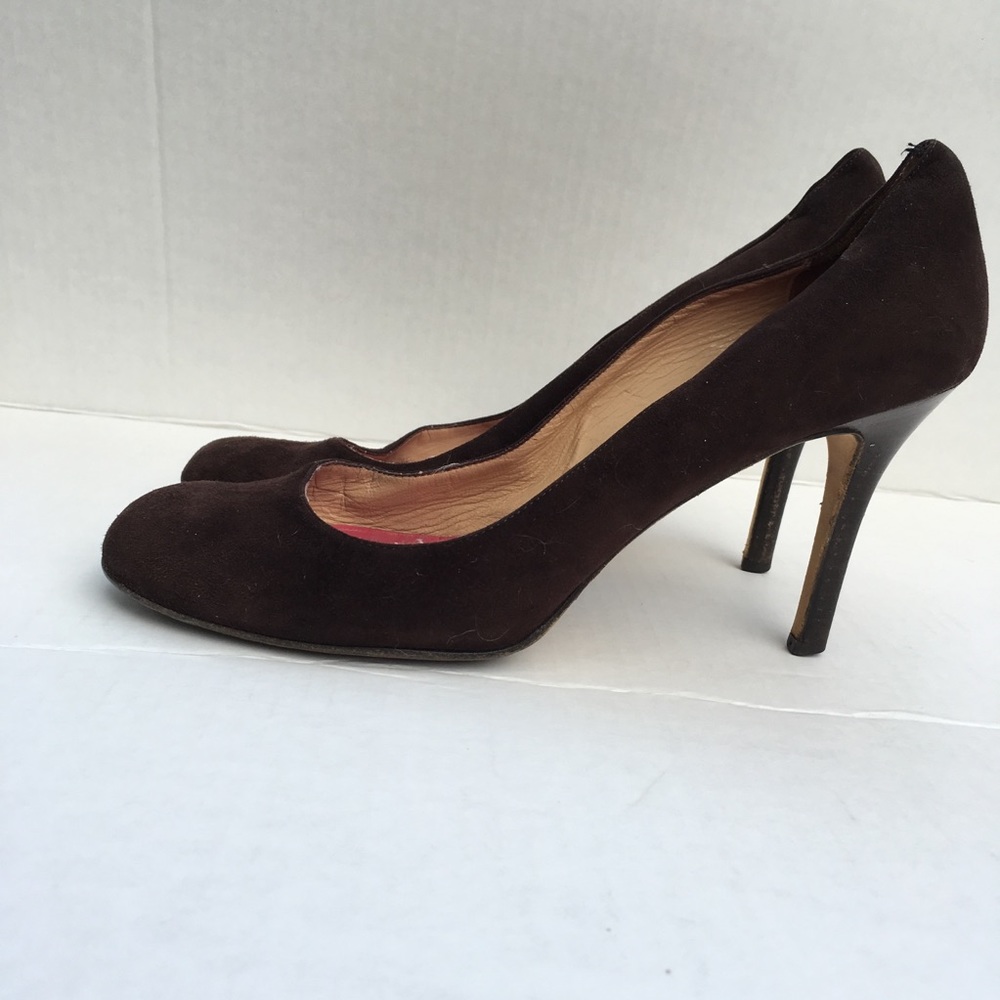 Kate Spade New York brown suede round toe pumps - Picture 2 of 5
