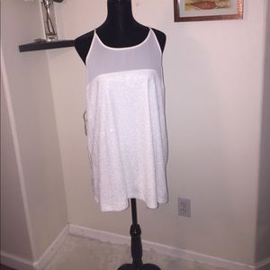 White Cotton Sequin Cami