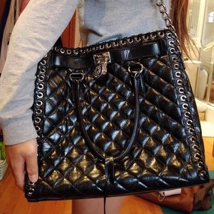MICHAEL Michael Kors Hamilton Black Quilted Tote