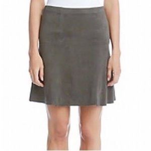 Olive Green Italian Eileen Fisher Goat Suede Skirt