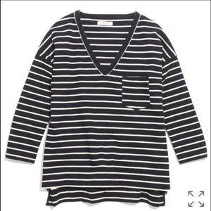MADEWELL | Striped Slub Ponte Top w/ Side Zippers