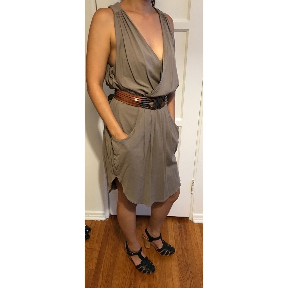 Sexy wrap front khaki dress from Ever, XS