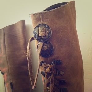 Leather knee-high boots