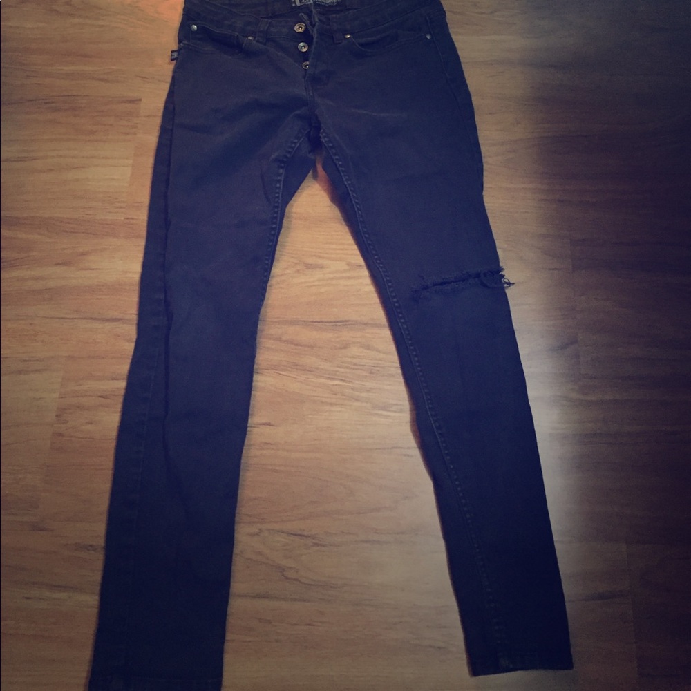 Social collision skinny jeans
