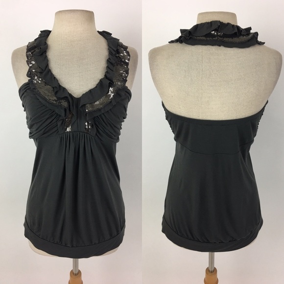Express Tops - Express ruffled artsy halter top