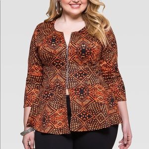 ❗️Final Sale❗️Ashley Stewart•Printed Peplum Jacket