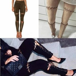 Tie me up suede pants